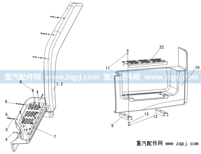 WG1642240031,右下踏板,济南驰纳重型汽车进出口贸易有限公司