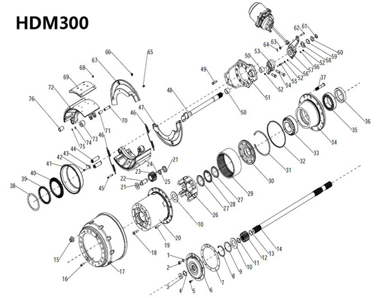 曼中后桥制动HDM300-