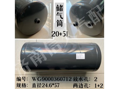 WG9000360712,储气筒总成双腔Φ246/20+5L,济南信久汽配销售中心