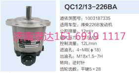 QC12/13-226BA,动力转向齿轮泵,济南泉达汽配有限公司