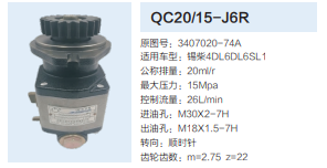 QC20/15-J6R,动力转向齿轮泵,济南泉达汽配有限公司