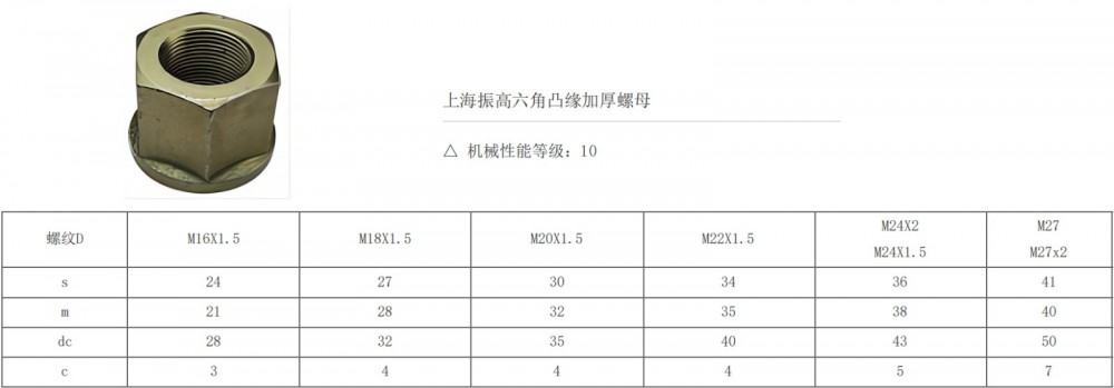 ,加厚螺母,上海振高汽车科技有限公司