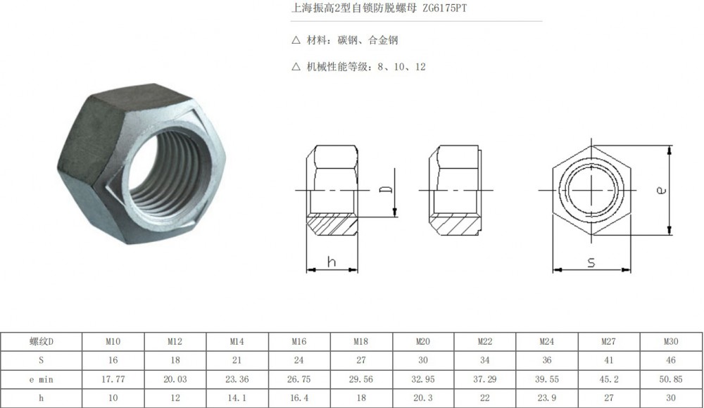 ,自锁螺母,上海振高汽车科技有限公司