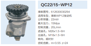 QC22/15-WP12,转向助力泵,济南泉达汽配有限公司