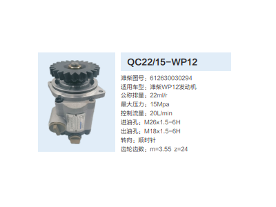 QC22/15-WP12,转向助力泵,济南泉达汽配有限公司