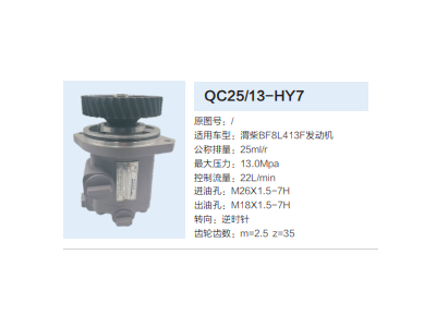 QC25/13-HY7,转向助力泵,济南泉达汽配有限公司