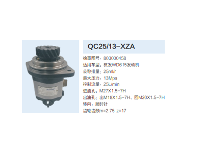 QC25/13-XZA,转向助力泵,济南泉达汽配有限公司