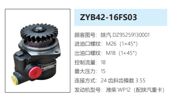 ZYB42-16FS03陕汽德龙转向泵助力泵液压油泵动力泵 