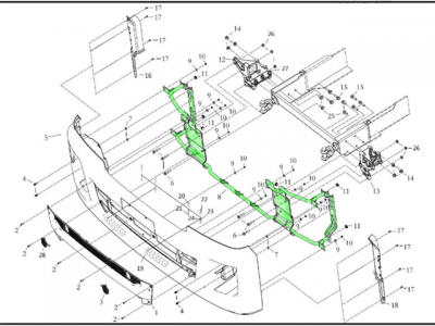 DZ97189621030,Bumper mounting bracket,济南向前汽车配件有限公司