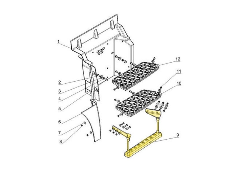 DZ13241240720,Lower right step assembly,济南向前汽车配件有限公司