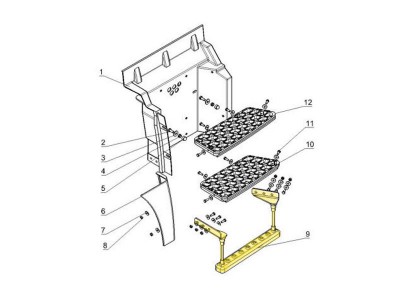 DZ13241240720,Lower right step assembly,济南向前汽车配件有限公司