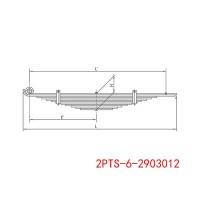 拖车底盘钢板弹簧悬架多片式板簧 2PTS-6-2903012