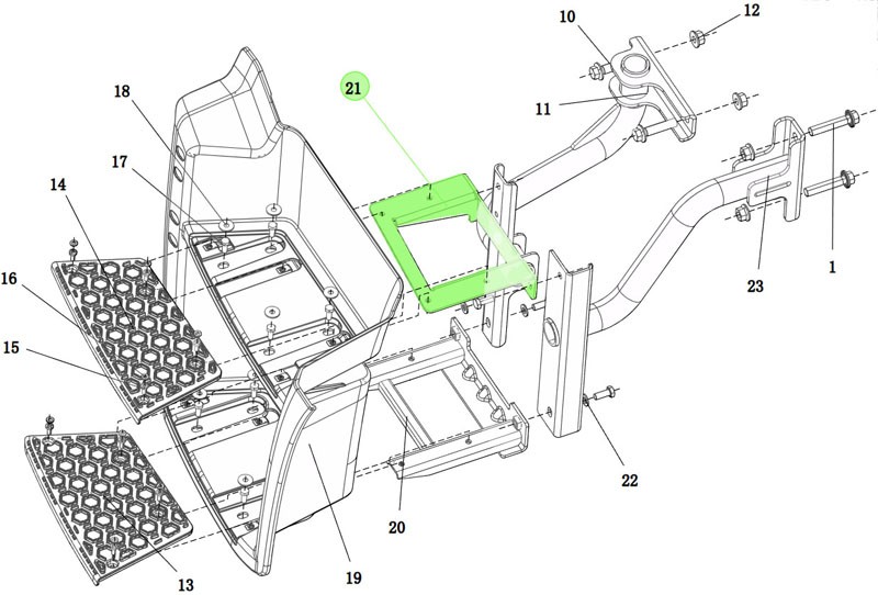 DZ15221247950,Secondary pedal bracket assy left,济南向前汽车配件有限公司