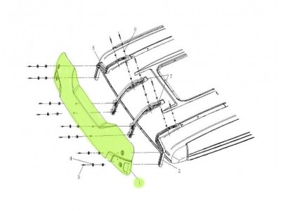 712W63701-0011   中宽体平顶遮阳罩装配总成,Flat top sunshade assembly,济南向前汽车配件有限公司