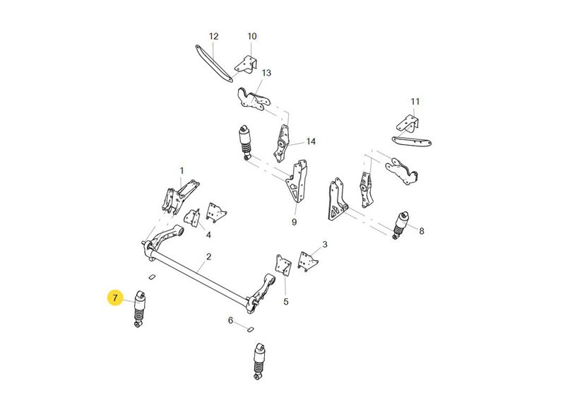 811W41722-6022  螺旋弹簧减振器总成,Shock absorber assembly,济南向前汽车配件有限公司