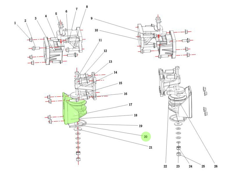 JZ93259590031 发动机左后支座总成,Engine left rear support assembly,济南向前汽车配件有限公司