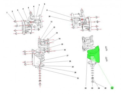 JZ93259590032   发动机右后支座总成,Engine right rear support assembly,济南向前汽车配件有限公司