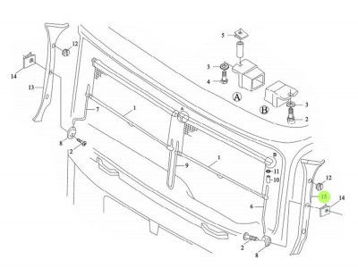 DZ13241782010  左A立柱护板总成,Left A column guard panel assembly,济南向前汽车配件有限公司