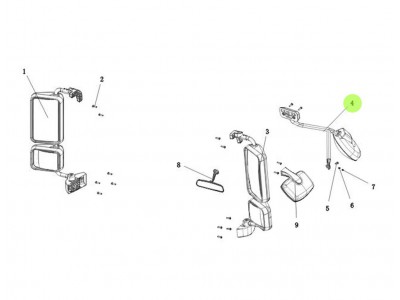 DZ15221770070  前下视镜总成,Front and bottom mirror assembly,济南向前汽车配件有限公司