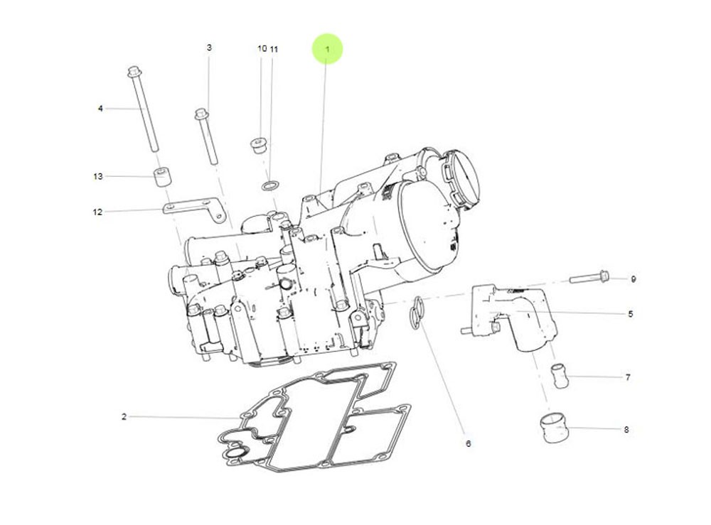 201V05000-7043   机油模块总成,Oil module assembly,济南向前汽车配件有限公司