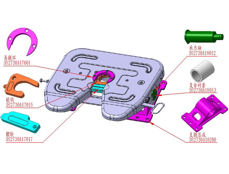 DS2730A17012  支腿销轴,Leg pin,济南向前汽车配件有限公司