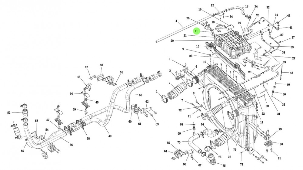 DZ9X259538031  膨胀水箱支架（后左）,Expansion tank support (back left),济南向前汽车配件有限公司