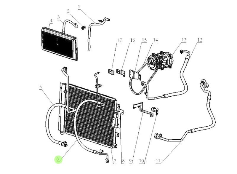 DZ14251845004  蒸发器进管,Evaporator inlet pipe,济南向前汽车配件有限公司