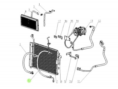 DZ14251845004  蒸发器进管,Evaporator inlet pipe,济南向前汽车配件有限公司