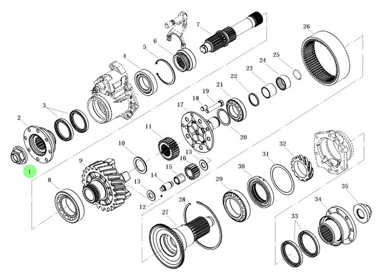 L903033300 输出轴凸缘螺母,Output shaft flange nut,济南向前汽车配件有限公司