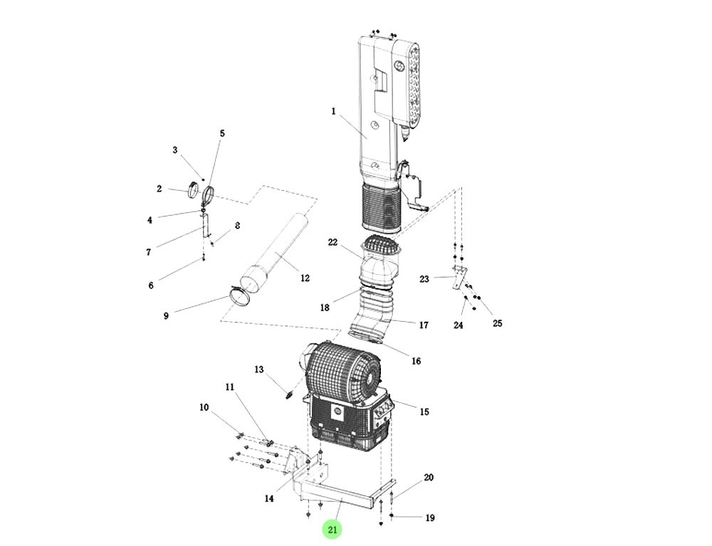 DZ95259190590  空滤器托架总成,Air filter bracket assembly,济南向前汽车配件有限公司