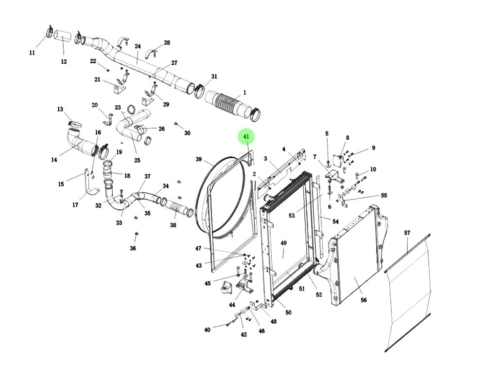 DZ96259536066  塑料护风罩总成,Plastic air shield assembly,济南向前汽车配件有限公司