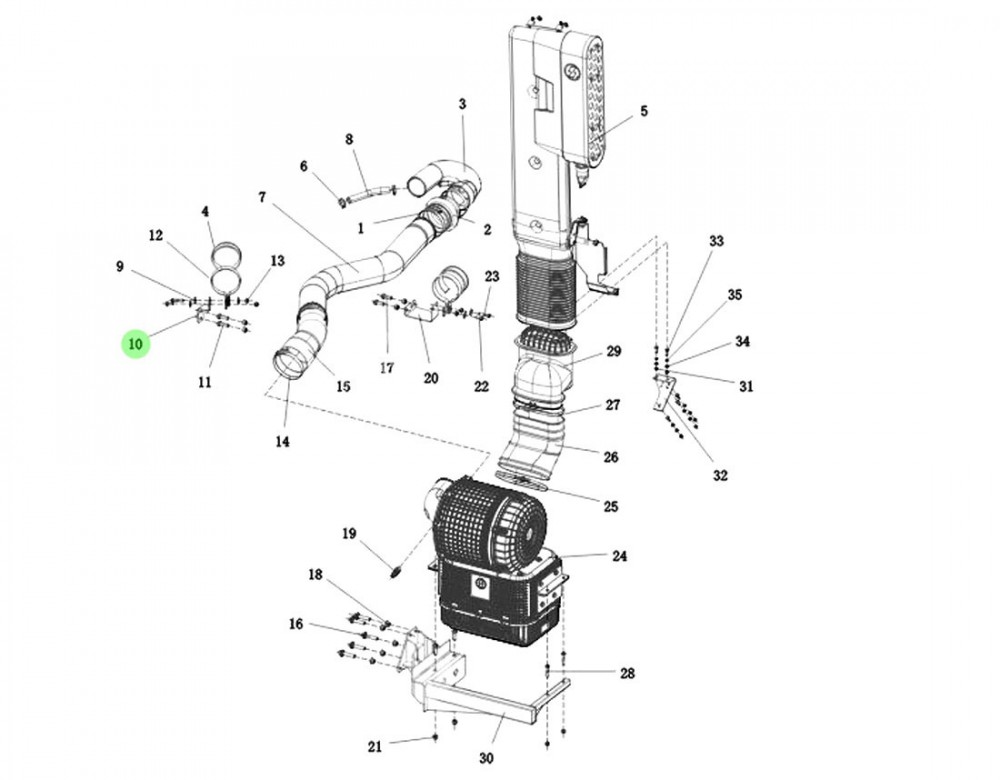 DZ95259191523  进气管后支架,Rear intake pipe support,济南向前汽车配件有限公司