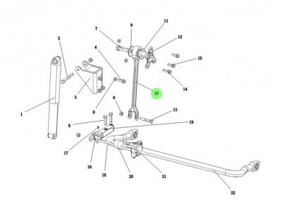 DZ97259680155 前稳定杆吊杆带衬套总成,Front stabilizer boom boom,济南向前汽车配件有限公司