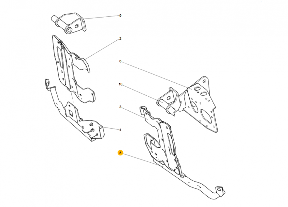 710W41610-6498 右保险杠固定支架,Right bumper mounting bracket,济南向前汽车配件有限公司