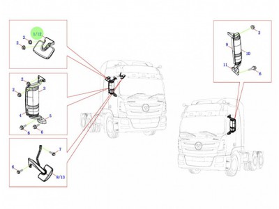 H482100000010  侧下视镜总成,Side-down mirror assembly,济南向前汽车配件有限公司