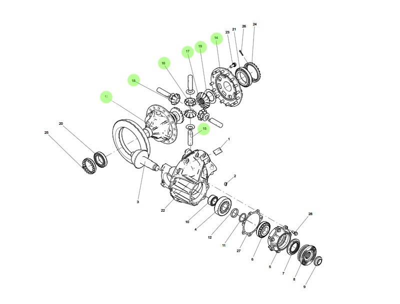 710W35105-0192-1  差速器总成,Differential assembly,济南向前汽车配件有限公司