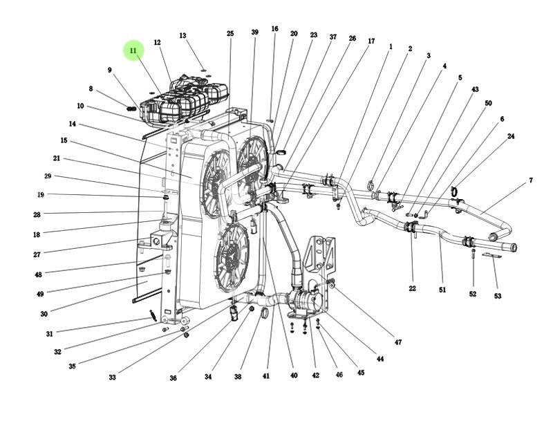 DZ9M389533020  膨胀水箱总成（带液位传感器）,Expansion tank assembly (with level sensor),济南向前汽车配件有限公司