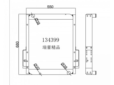 中冷器水箱134399，尺寸550*680