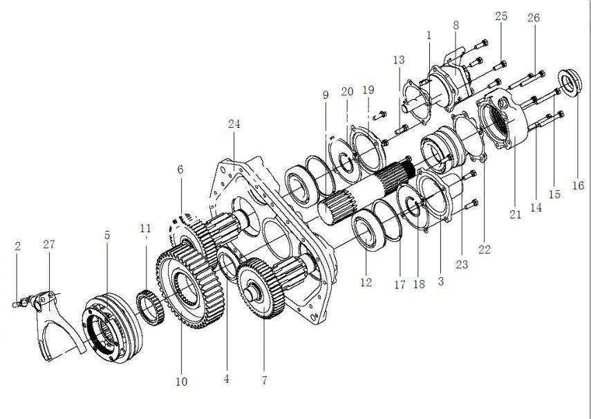 12JSD200T-1707010-69  副箱总成,Auxiliary box assembly,济南向前汽车配件有限公司