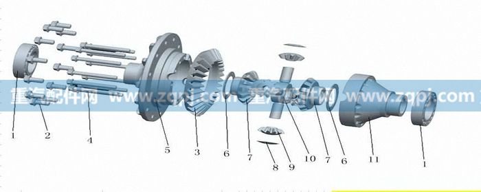 后桥减速器总成【qt457s10-2402000(i=5.286 网价0.