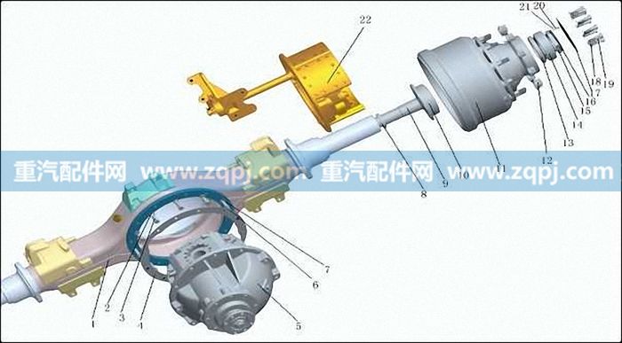 首页 分解图 车桥 青岛众力 驱动桥 457双后桥(中桥) 一,中桥总成组件