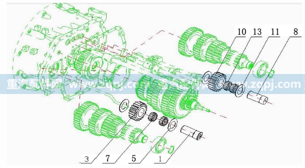 重汽12档变速箱_中国重汽_变速箱_ 分解图,电子目录_恒科汽配网
